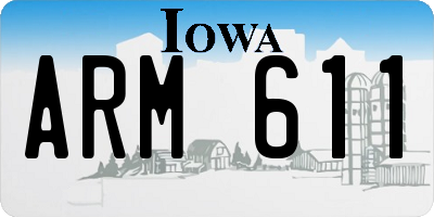IA license plate ARM611