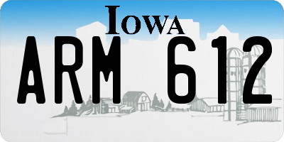 IA license plate ARM612