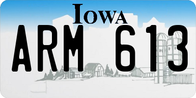 IA license plate ARM613