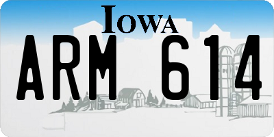 IA license plate ARM614