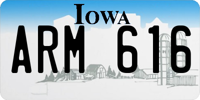 IA license plate ARM616