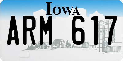 IA license plate ARM617