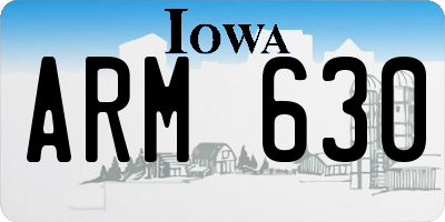 IA license plate ARM630