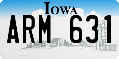 IA license plate ARM631