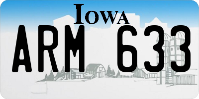 IA license plate ARM633