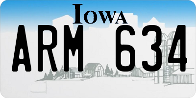 IA license plate ARM634