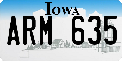 IA license plate ARM635