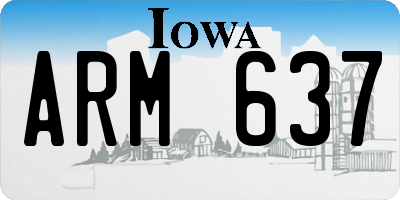 IA license plate ARM637