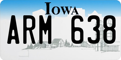 IA license plate ARM638