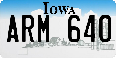 IA license plate ARM640