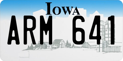 IA license plate ARM641