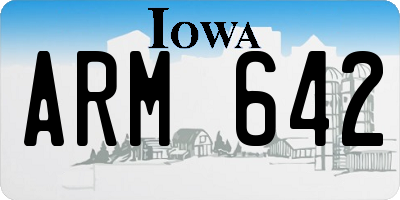 IA license plate ARM642