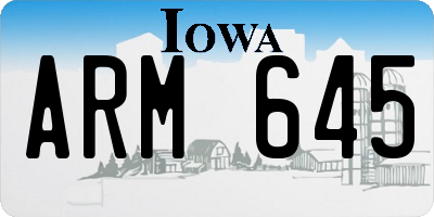 IA license plate ARM645