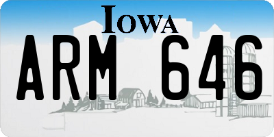 IA license plate ARM646