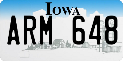IA license plate ARM648