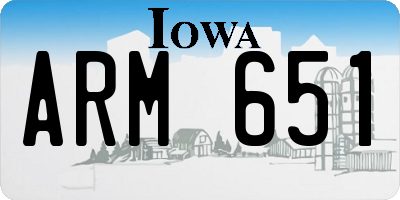 IA license plate ARM651