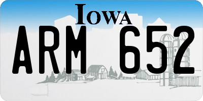 IA license plate ARM652