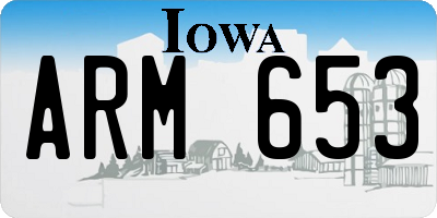 IA license plate ARM653