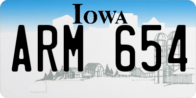 IA license plate ARM654