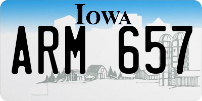 IA license plate ARM657