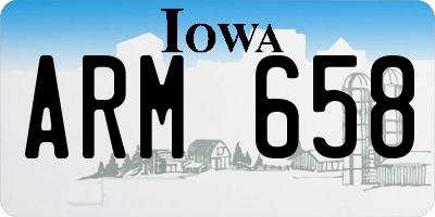 IA license plate ARM658