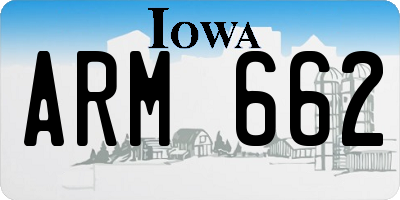 IA license plate ARM662