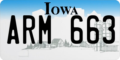 IA license plate ARM663