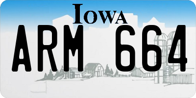 IA license plate ARM664