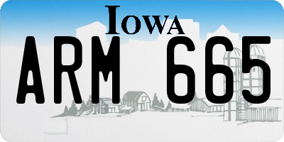 IA license plate ARM665