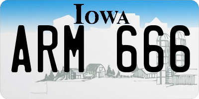 IA license plate ARM666