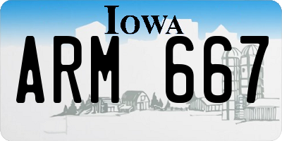 IA license plate ARM667