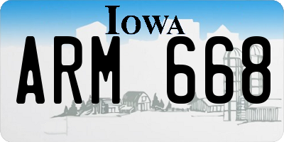 IA license plate ARM668