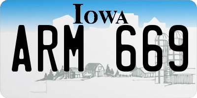 IA license plate ARM669