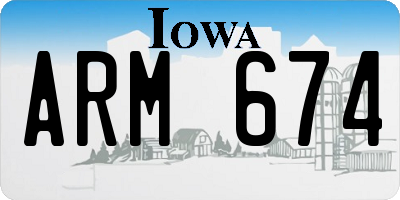 IA license plate ARM674