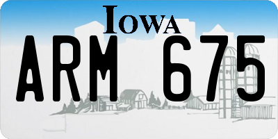IA license plate ARM675