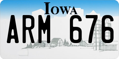 IA license plate ARM676