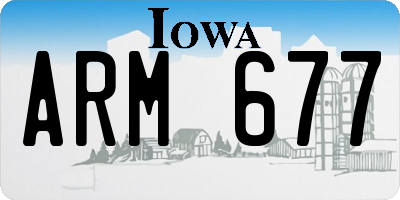 IA license plate ARM677