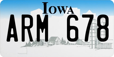 IA license plate ARM678