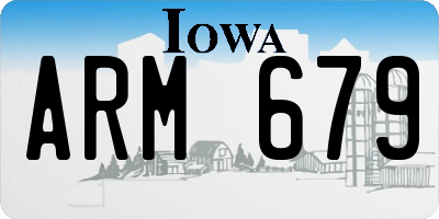 IA license plate ARM679