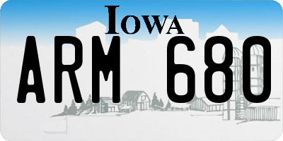 IA license plate ARM680