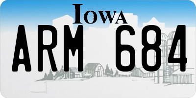IA license plate ARM684