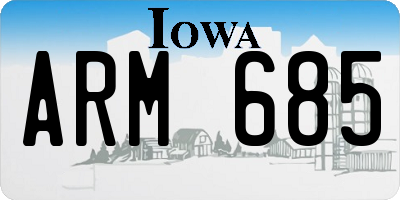 IA license plate ARM685