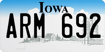 IA license plate ARM692