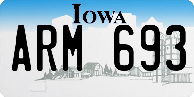 IA license plate ARM693