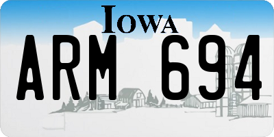 IA license plate ARM694