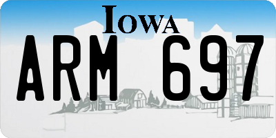 IA license plate ARM697
