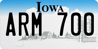 IA license plate ARM700