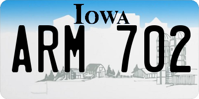 IA license plate ARM702