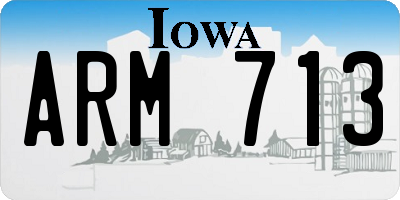 IA license plate ARM713