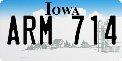 IA license plate ARM714